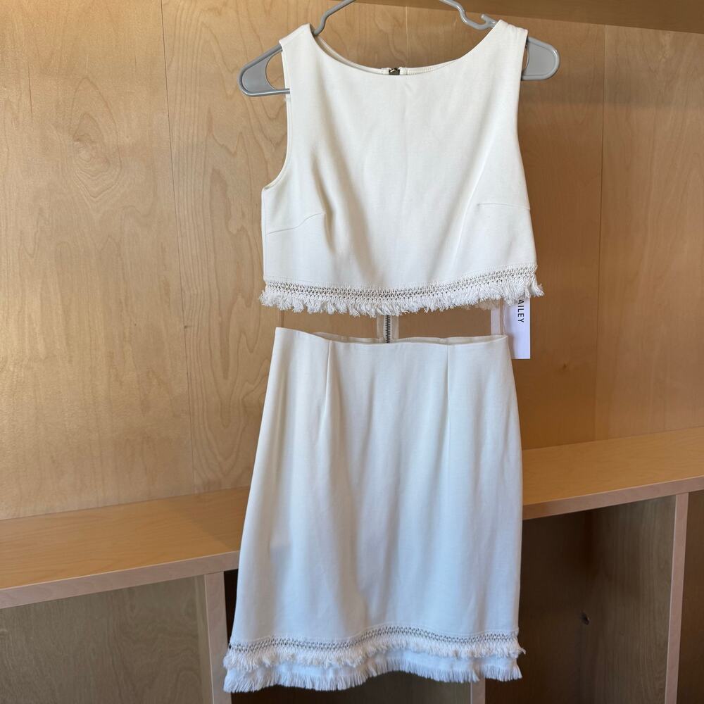 NWT Bailey 44 Sonora Desert Cream Cutout Dress Fringe Size S Beach Wedding